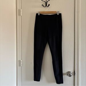 Athleta Madison Moto Tight Size 6 Black Leggings Side Zip Textured Panels